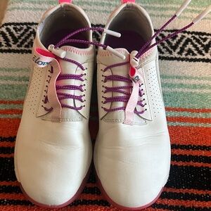 Clove White and Pink Sneakers with Purple Accents 9 Women’s